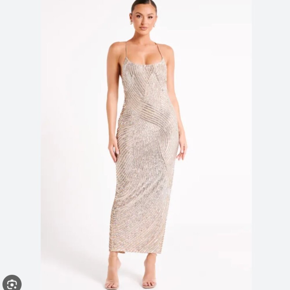 Meshki Shimmering Gold Maxi Dress